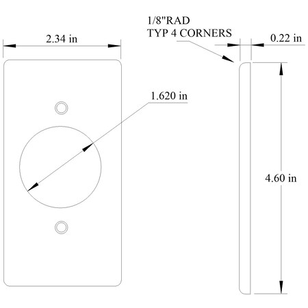 Mulberry Electrical Box Cover, 1 Gang Gang, Steel, Raised Cover Type 11605